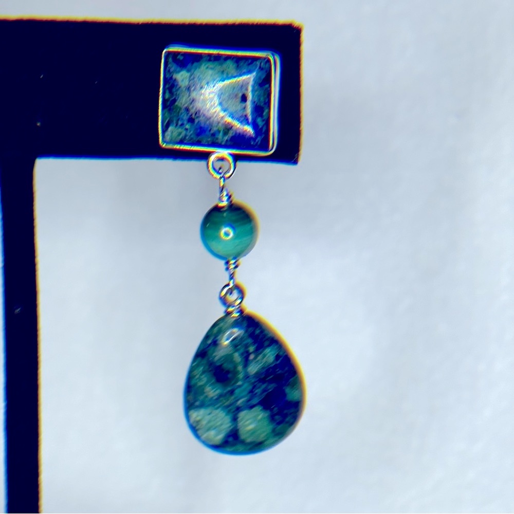 Jay King Sterling Silver Blue Azurite & Green Malachite 18” Necklace & Earrings. - Picture 4 of 16